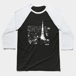 Tokyo Tower glitch art Baseball T-Shirt